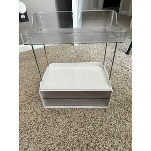 Delamu Bathroom Organizer Storage, 2-Tier 2-Drawer Makeup Organizer Countertop